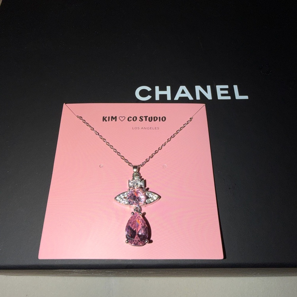 VW inspired Pink and Silver Necklace